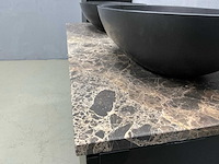 Detremmerie - black mat/marmer - badmeubelset 120 cm - afbeelding 12 van  12