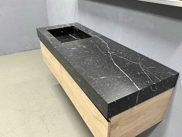 Detremmerie - stucture nature/marmer - badmeubelset 140 cm - afbeelding 14 van  16