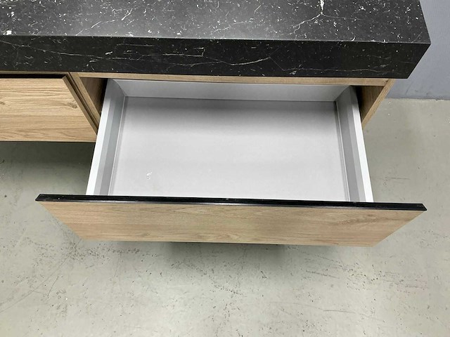 Detremmerie - stucture nature/marmer - badmeubelset 140 cm - afbeelding 2 van  10