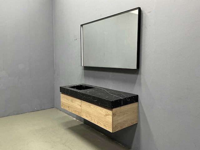 Detremmerie - stucture nature/marmer - badmeubelset 140 cm - afbeelding 1 van  10