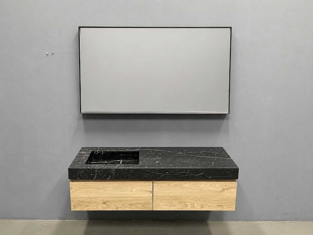 Detremmerie - stucture nature/marmer - badmeubelset 140 cm - afbeelding 5 van  10