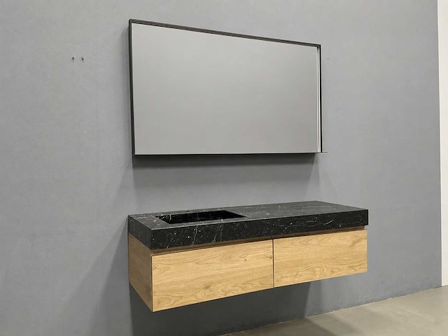 Detremmerie - stucture nature/marmer - badmeubelset 140 cm - afbeelding 6 van  10