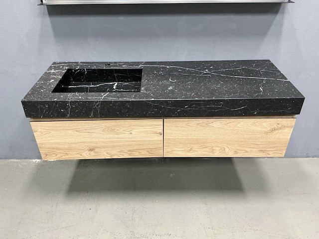 Detremmerie - stucture nature/marmer - badmeubelset 140 cm - afbeelding 9 van  10