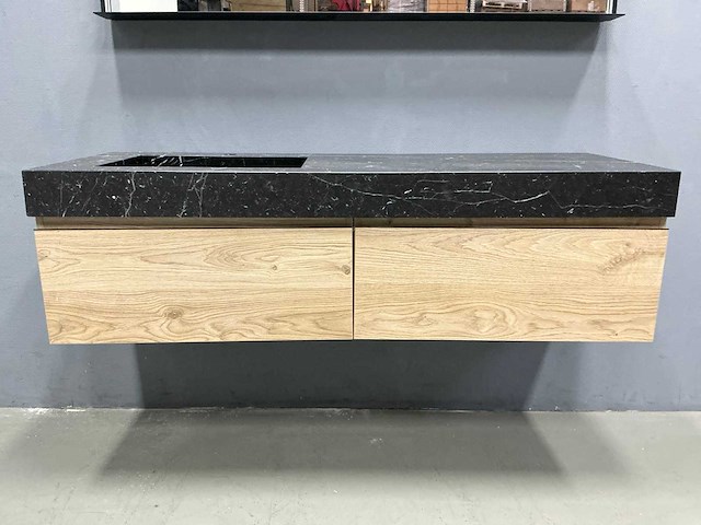 Detremmerie - stucture nature/marmer - badmeubelset 140 cm - afbeelding 16 van  16