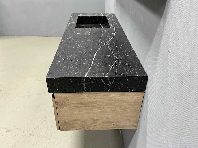 Detremmerie - stucture nature/marmer - badmeubelset 140 cm - afbeelding 10 van  10