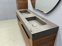 Detremmerie - wallnut/marmer carrara - badmeubelset 140 cm - afbeelding 3 van  18