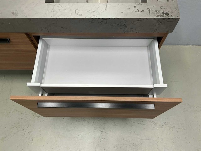 Detremmerie - wallnut/marmer carrara - badmeubelset 140 cm - afbeelding 5 van  18