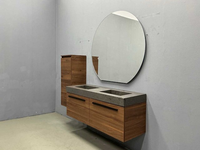 Detremmerie - wallnut/marmer carrara - badmeubelset 140 cm - afbeelding 1 van  18