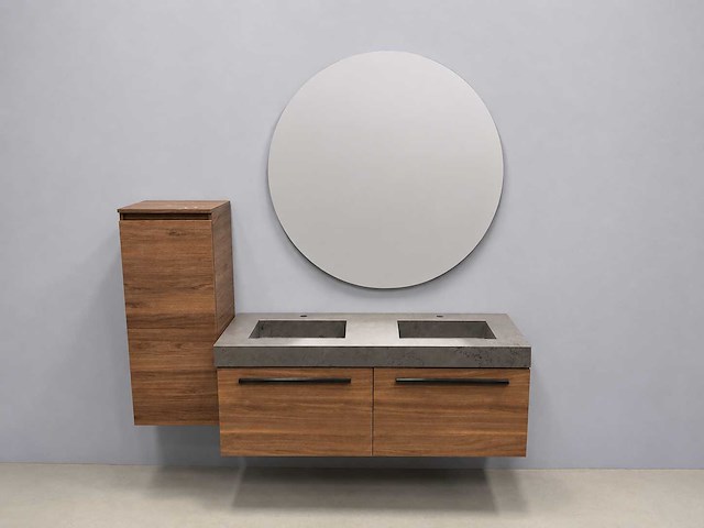 Detremmerie - wallnut/marmer carrara - badmeubelset 140 cm - afbeelding 12 van  18