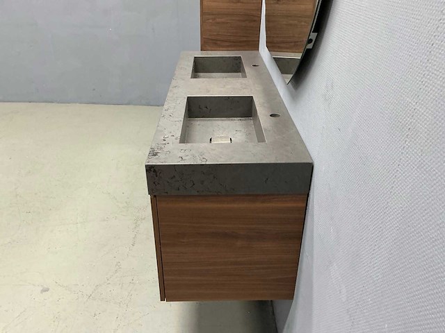 Detremmerie - wallnut/marmer carrara - badmeubelset 140 cm - afbeelding 17 van  18