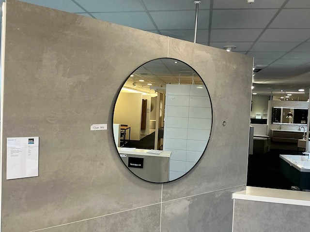 Detremmerie rond matzwart 90cm spiegel - afbeelding 1 van  2
