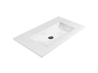 Detremmerie wastafel 20 glans wit 101cm 1x kom zonder kraangat - afbeelding 1 van  3