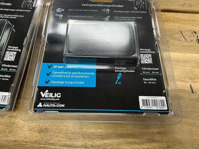 Deur veilig veiligheidsknopcilinder (3x) - afbeelding 2 van  2