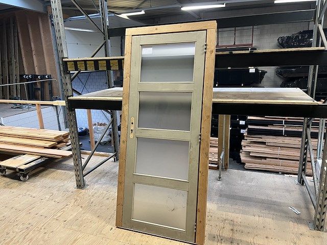 Deurkozijn 900x2010mm, melkglas hillhout - afbeelding 1 van  3