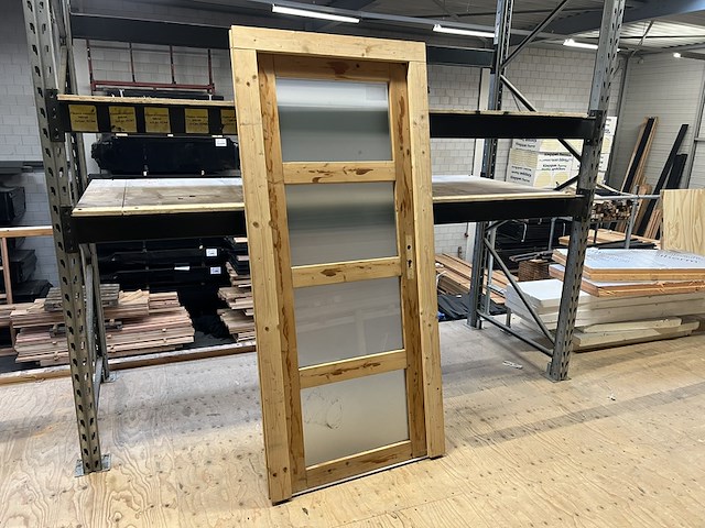 Deurkozijn 900x2010mm, melkglas hillhout - afbeelding 2 van  3