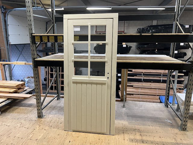 Deurkozijn, wit gespoten, enkel glas hillhout - afbeelding 1 van  3