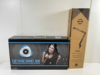 Devine/k&m (wmd-168/23840), wireless dual microphone system with microphone desk arm (2x) - afbeelding 1 van  12