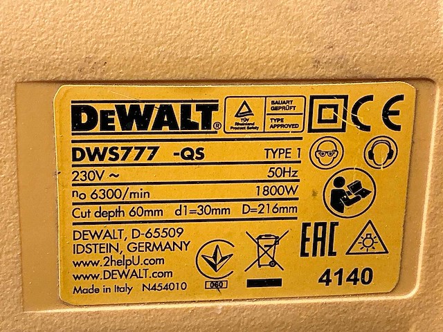 Dewald dws777 afkortcirkelzaagmachine - afbeelding 8 van  8