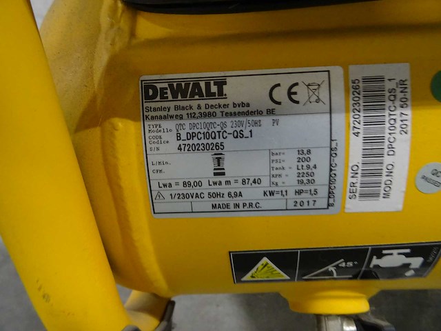Dewalt - 2017 - qtc dpc10qtc-qs - luchtcompressor - afbeelding 3 van  3