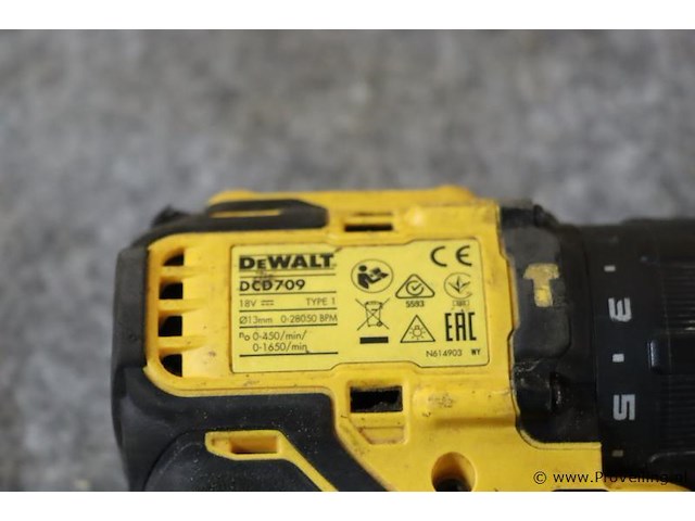 Dewalt 18v xr schroef-klopboormachine dcd709, 18v, type 10 - afbeelding 4 van  5