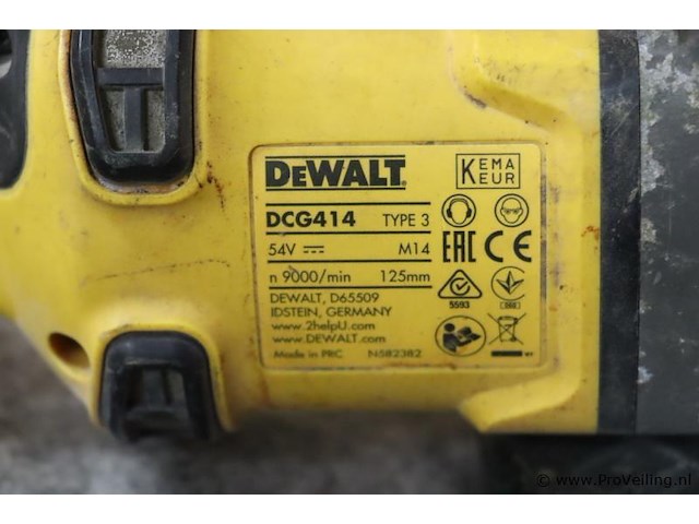 Dewalt accu haakse slijper dcg414, 54v type 3 - afbeelding 4 van  5
