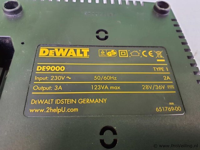 Dewalt accuboormachine dc910; 28v, incl. accu & oplaadstation de9000 - afbeelding 9 van  9