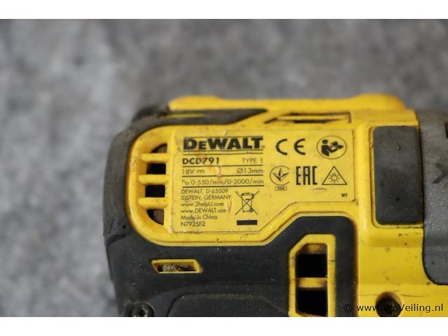 Dewalt accuboormachine dcd791, 18v, type 1 - afbeelding 3 van  4