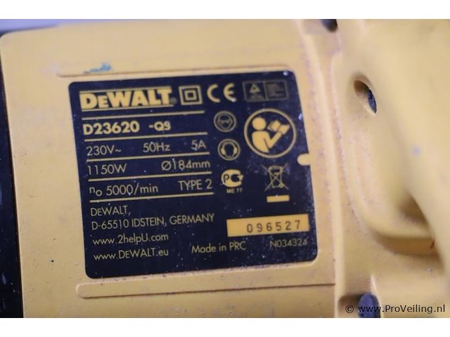 Dewalt cirkelzaag d23620-qs - afbeelding 4 van  6