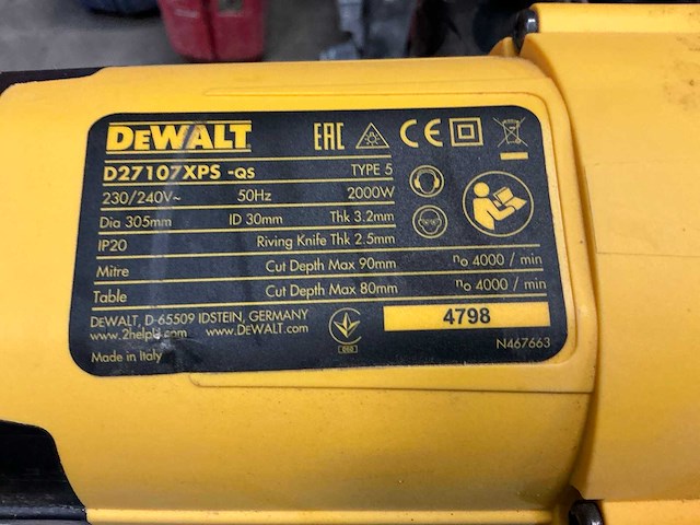 Dewalt d27107xps flip-over zaagmachine - afbeelding 6 van  6