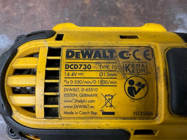 Dewalt dcd730 boormachine (2x) - afbeelding 4 van  5
