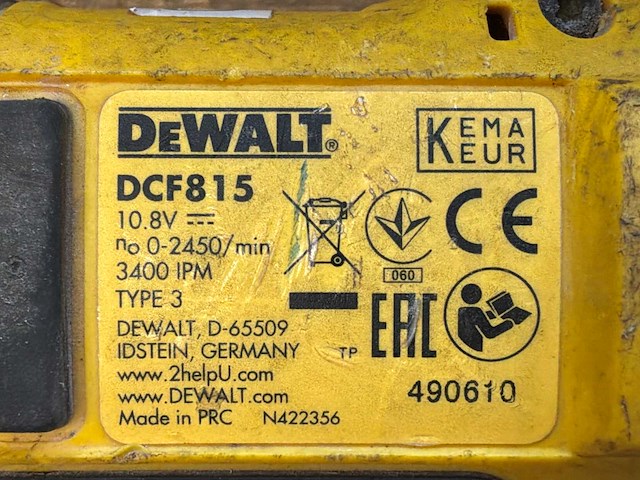 Dewalt dcf815 slagschroefmachine - afbeelding 4 van  6