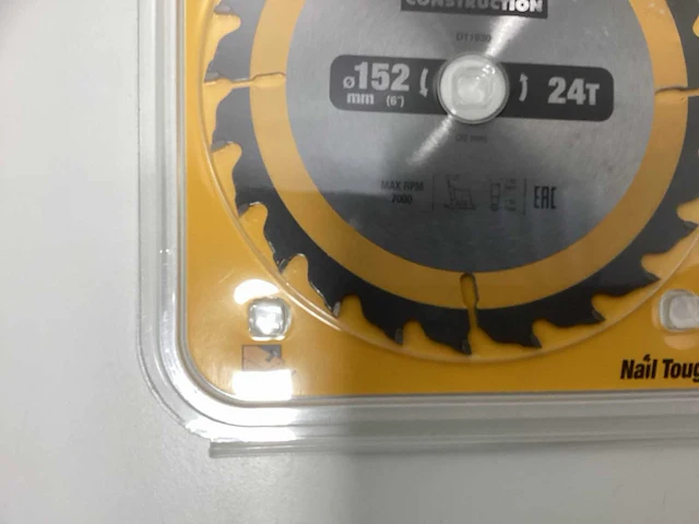 Dewalt dt1930 construction cirkelzaagblad 152mm - 24t - afbeelding 3 van  3