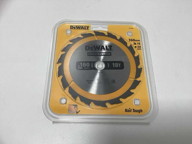 Dewalt dt1931 construction cirkelzaagblad 160mm - 18t - afbeelding 1 van  7