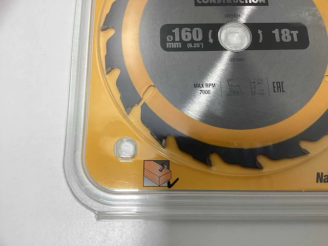 Dewalt dt1931 construction cirkelzaagblad 160mm - 18t - afbeelding 5 van  7