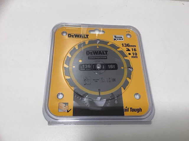 Dewalt dt1946 construction cirkelzaagblad 136mm - 16t v 24t - afbeelding 4 van  6
