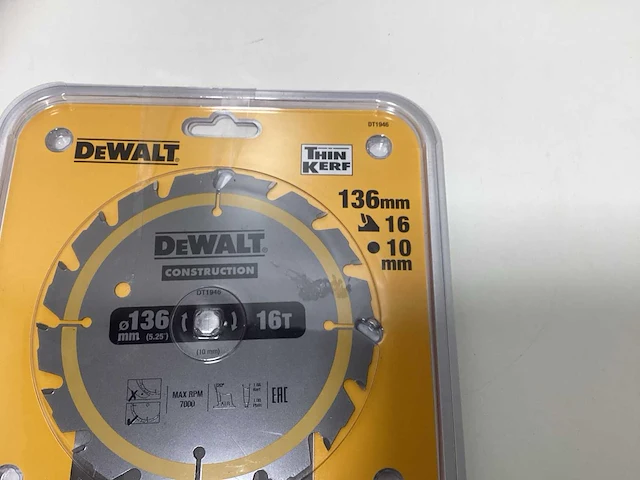 Dewalt dt1946 construction cirkelzaagblad 136mm - 16t v 24t - afbeelding 3 van  6