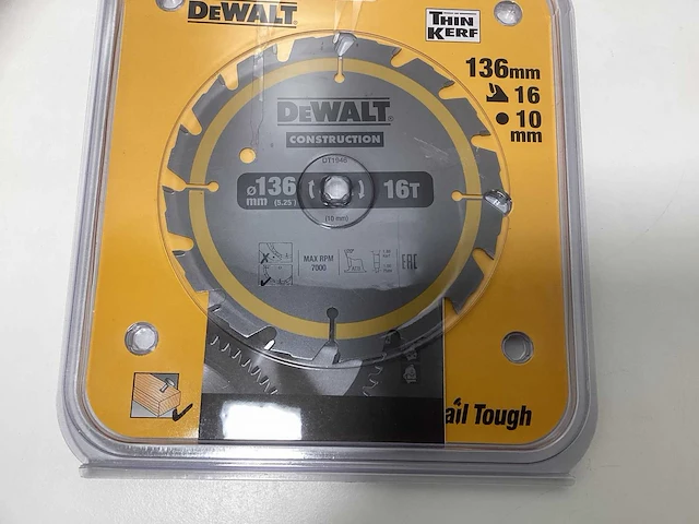 Dewalt dt1946 construction cirkelzaagblad 136mm - 16t v 24t - afbeelding 5 van  6