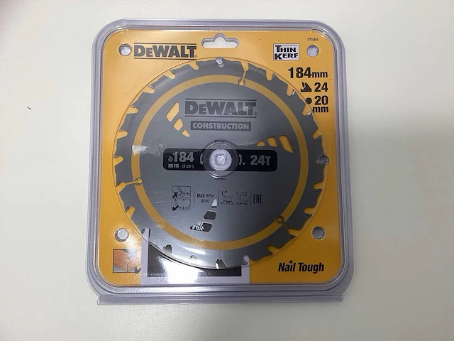 Dewalt dt1951 construction cirkelzaagblad - 184mm - 24t - afbeelding 2 van  8