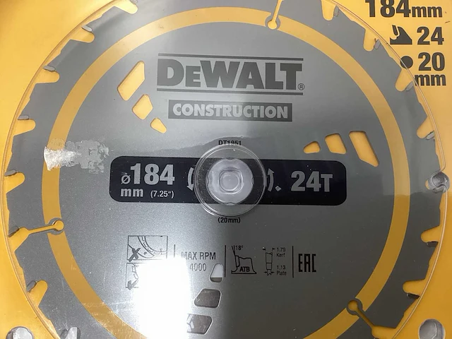 Dewalt dt1951 construction cirkelzaagblad - 184mm - 24t - afbeelding 6 van  8