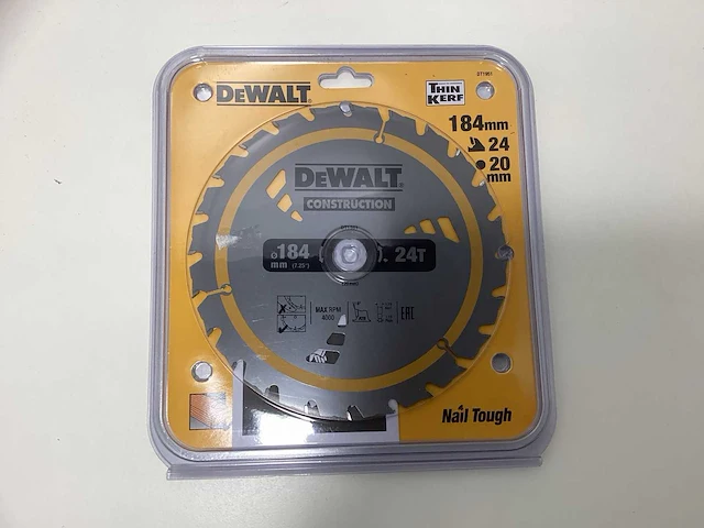 Dewalt dt1951 construction cirkelzaagblad - 184mm - 24t - afbeelding 1 van  8