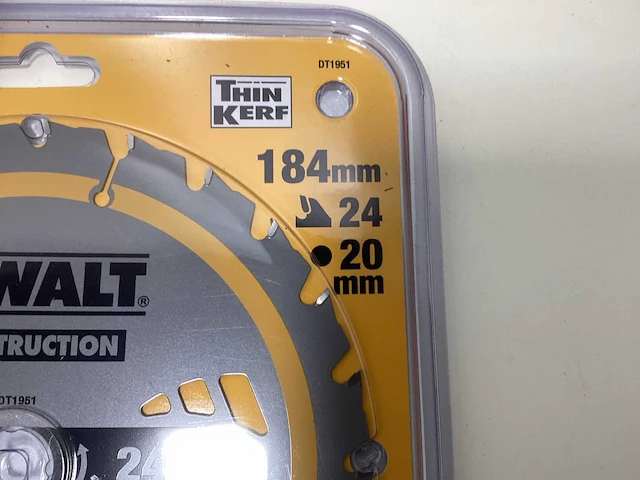 Dewalt dt1951 construction cirkelzaagblad - 184mm - 24t - afbeelding 1 van  1
