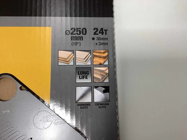 Dewalt dt4311 extreme workshop cirkelzaagblad 250mm - 24t - afbeelding 6 van  6