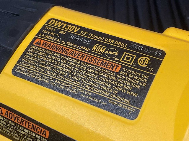 Dewalt dw130v boormachine - afbeelding 1 van  5