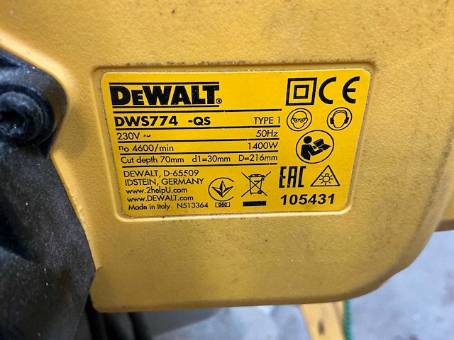 Dewalt dws774-qs afkortzaag op onderstel - afbeelding 3 van  6