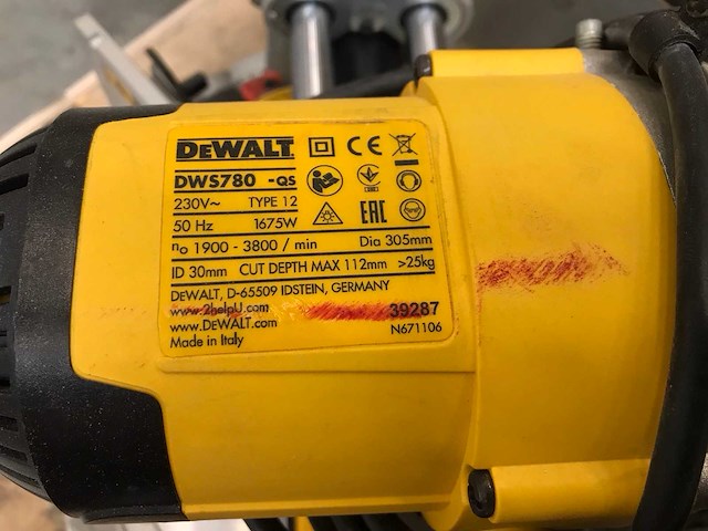 Dewalt dws780 afkort/ verstekzaagmachine - afbeelding 2 van  3