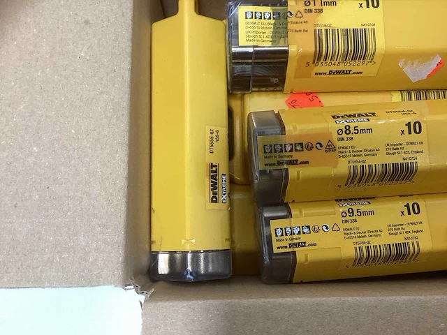 Dewalt extreme hss-g metaalboren partij - doos vol met 10-packs van diverse maten - afbeelding 3 van  5