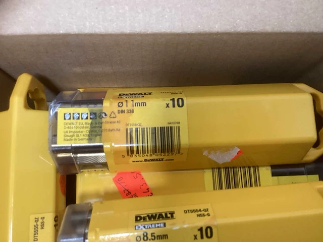 Dewalt extreme hss-g metaalboren partij - doos vol met 10-packs van diverse maten - afbeelding 3 van  5
