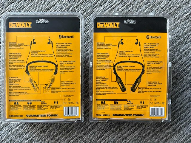 Dewalt nekspeaker met oortjes (2x) - afbeelding 2 van  2