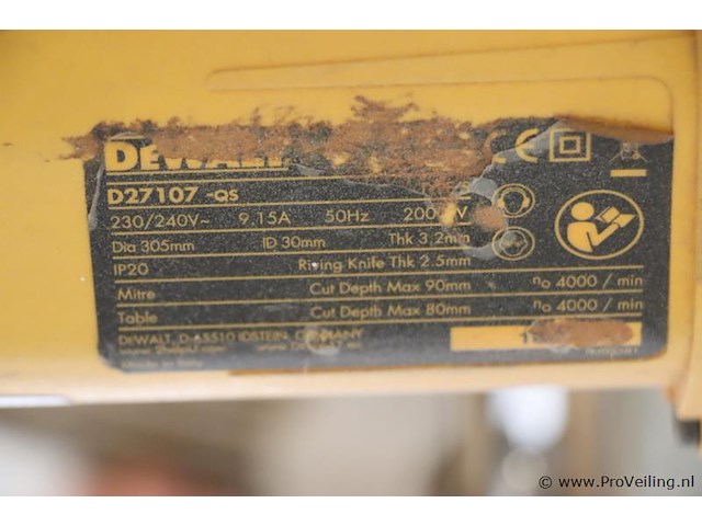 Dewalt tafelzaag d27107-qs - afbeelding 2 van  10