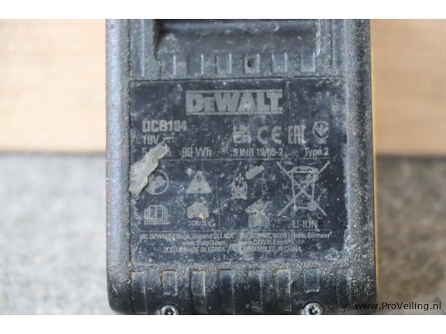 Dewalt xr accu dcb184, 18v, 5.0ah - afbeelding 3 van  3